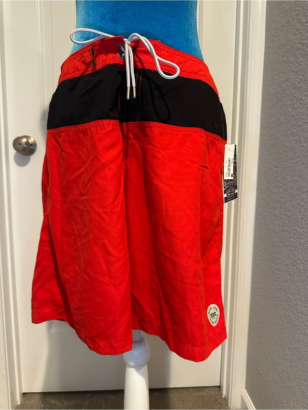 Ron Jon Surf Shop Men’s Swim Trunks Size L Red Black NWT Board Shorts